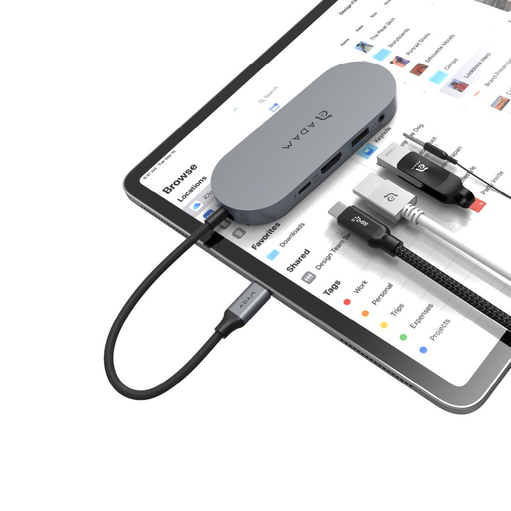 Adam Elements USB-C Hub 5 in 1 Adapter inkl. 240GB SSD Grau
