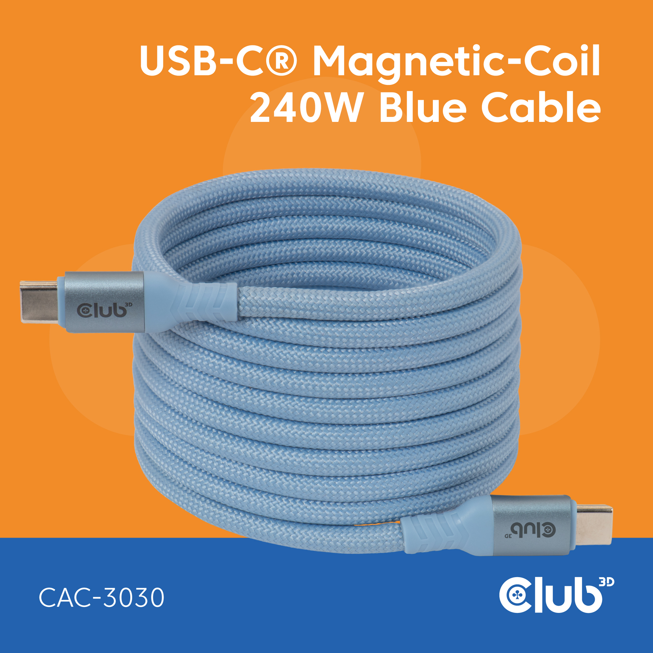 CLUB3D CAC-3030 c�ble USB 2 m USB C Bleu