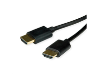 ROLINE HDMI High Speed Kabel mit Ethernet Slim ST-ST schwarz 1.5 m 11.04 - Kabel - Digital/Display/Video