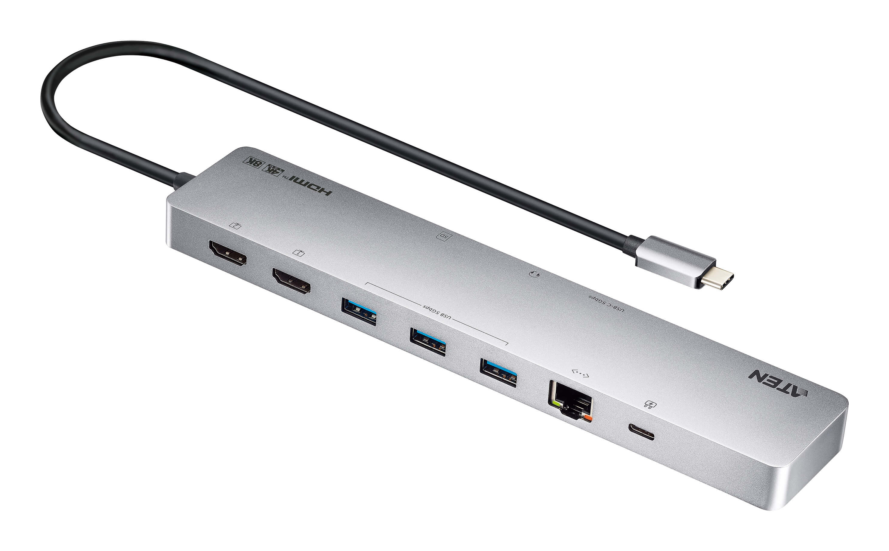 ATEN UH3240 hub de interfaz USB Tipo C Plata