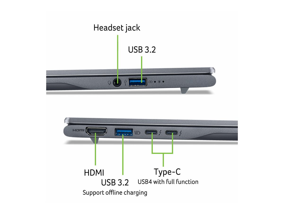 Acer Swift 14 AI SF14-51 - 180�-Scharnierdesign - Intel Core Ultra 5 226V / 2.1 GHz - Evo - Win 11 Home - Arc Graphics 130V - 16 GB RAM - 1.024 TB SSD NVMe - 35.6 cm (14)