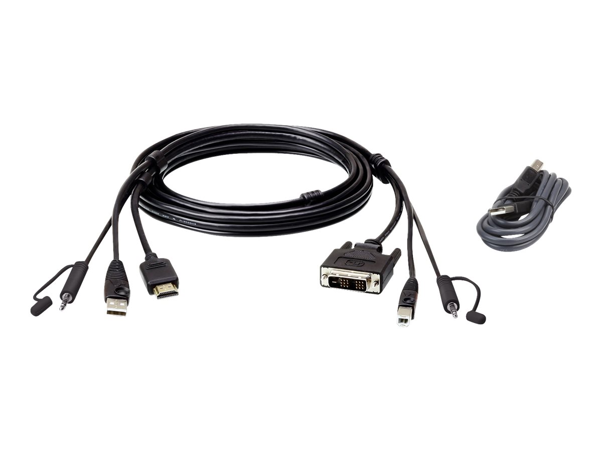 ATEN Cble KVM USB HDMI  DVI-D 1,8 m avec audio