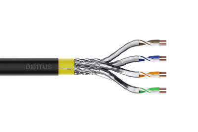 DIGITUS CAT 7A S/FTP Datenkabel - Erdverlegekabel, 100 m Ring, Simplex, PE