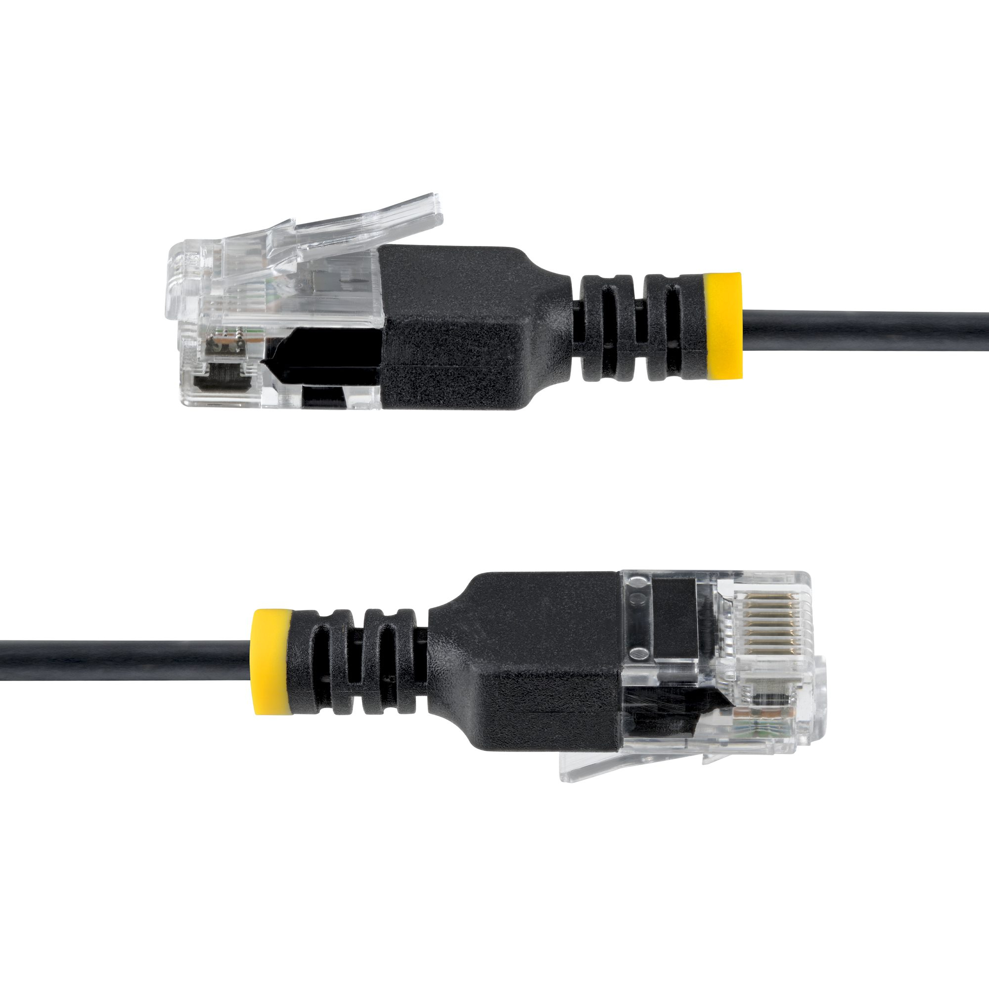 StarTech.com 30cm Black Ultra Slim Cat6A Ethernet Cable, UTP, Pure Bare Copper Wire, 34AWG Slim RJ45 Network Patch Cord, Individually Tested