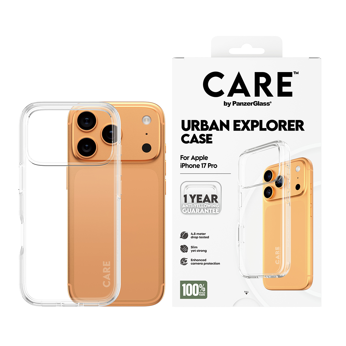 PanzerGlass CARE by � Flagship Case Transparent Urban Explorer w. Clear Frame iPhone 17 Pro coque de protection pour t�l�phones portables Housse