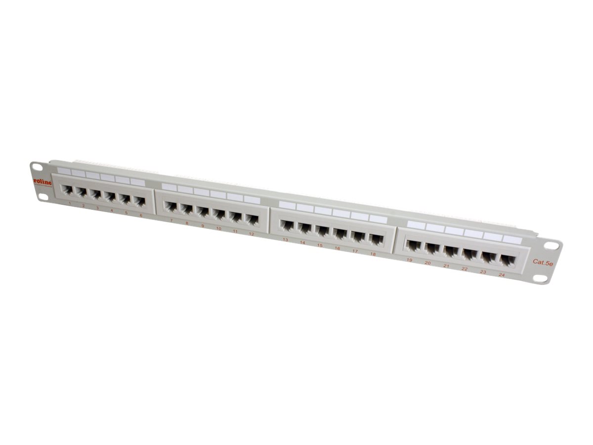 ROLINE Cat.5e 19 Patch Panel, 24 Ports, UTP light grey