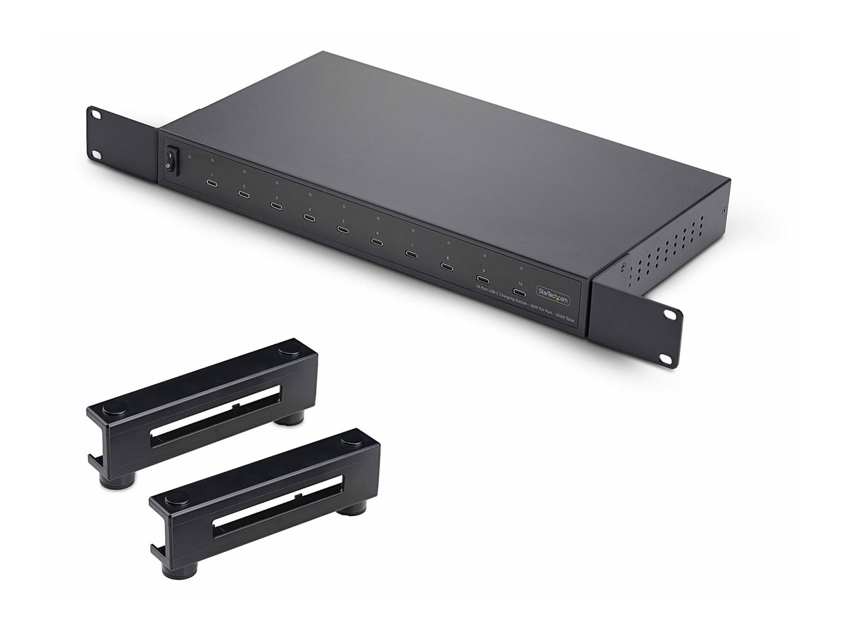 StarTech.com 10-Port USB-C Charging Hub, 60W Per Port, 350W Total Power, Multiport Charger Block / Station, TAA Compliant