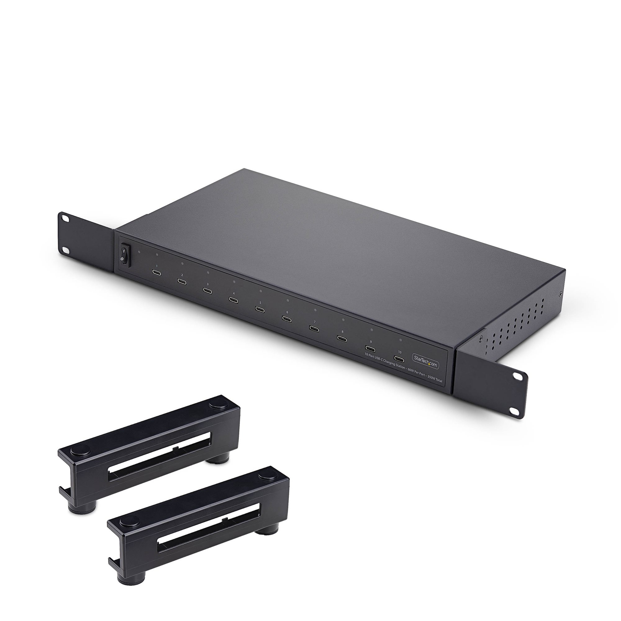 StarTech.com 10-Port USB-C Charging Hub, 60W Per Port, 350W Total Power, Multiport Charger Block / Station, TAA Compliant