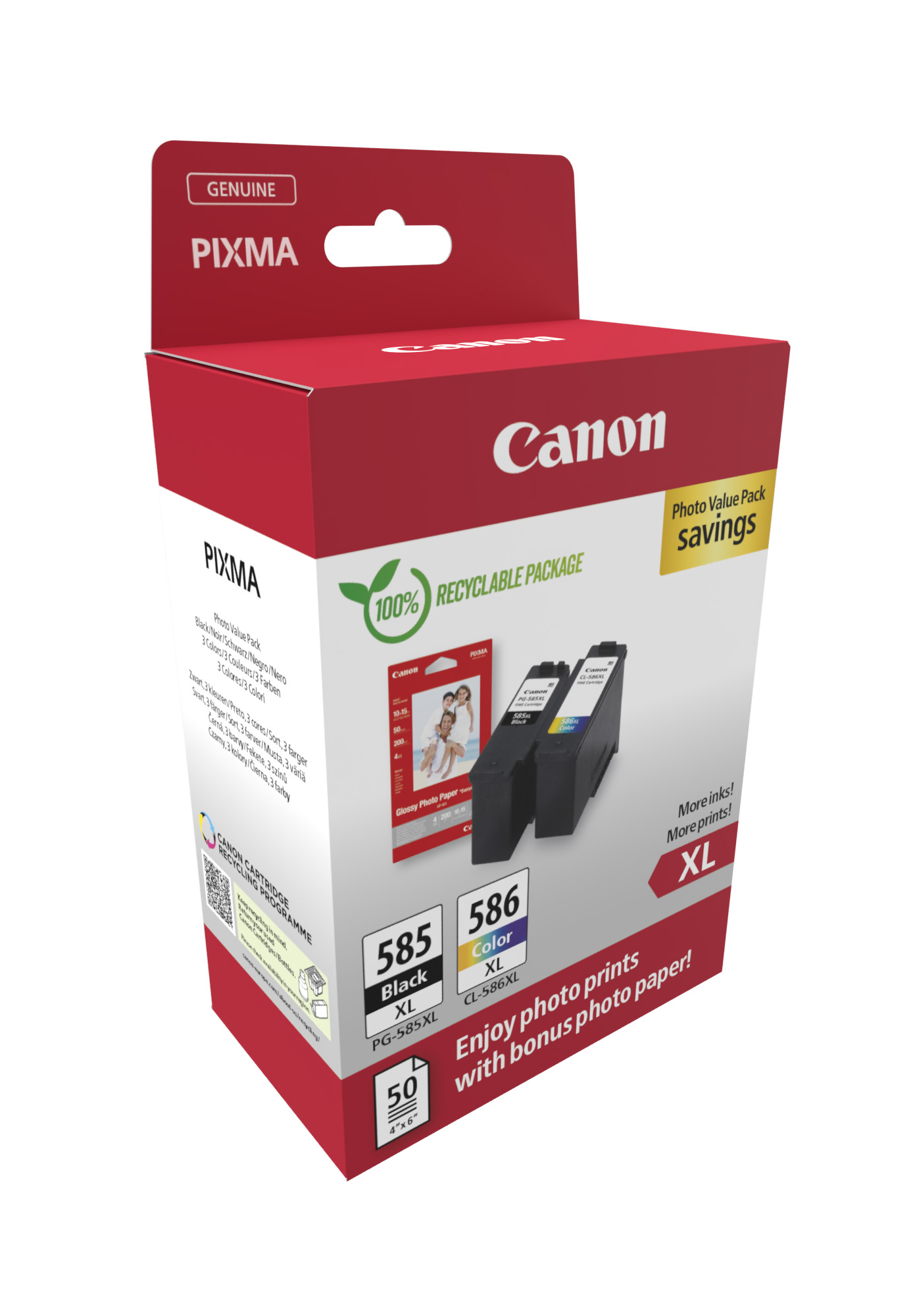 Canon PG-585XL/CL-586 PVP ink cartridge 2 pc(s) Original High (XL) Yield Black, Cyan, Magenta, Yellow