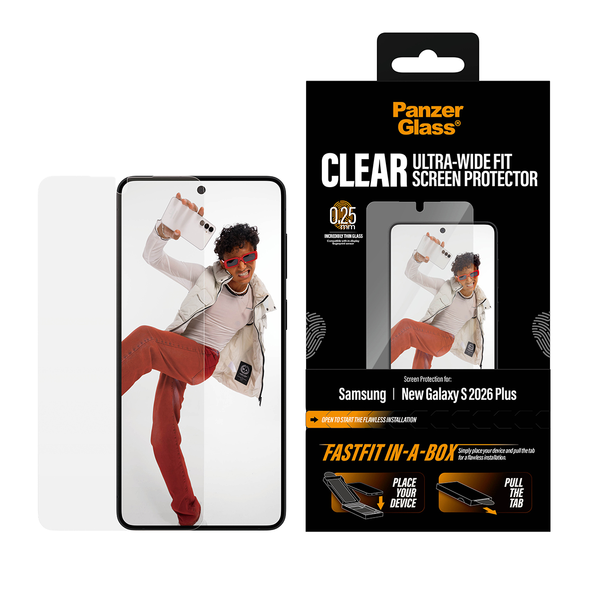 PanzerGlass Screen Protector Samsung Galaxy S26 Plus Ultra-Wide Fit W. Fastfit