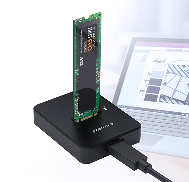Gembird DD-U3M2 - SSD-Dockingstation - M.2 - M.2 Card (PCIe NVMe & SATA)