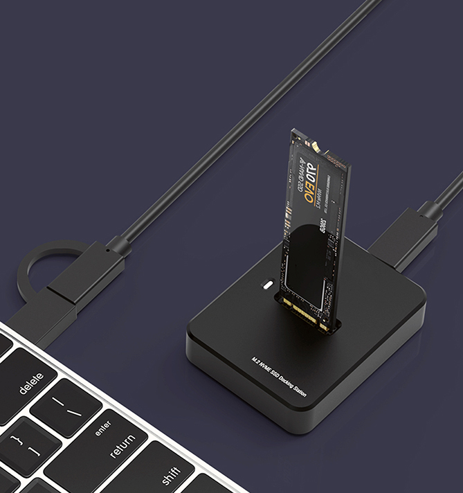 Gembird DD-U3M2 - SSD-Dockingstation - M.2 - M.2 Card (PCIe NVMe & SATA)