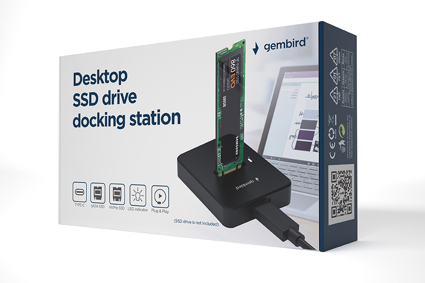 Gembird DD-U3M2 - SSD-Dockingstation - M.2 - M.2 Card (PCIe NVMe & SATA)