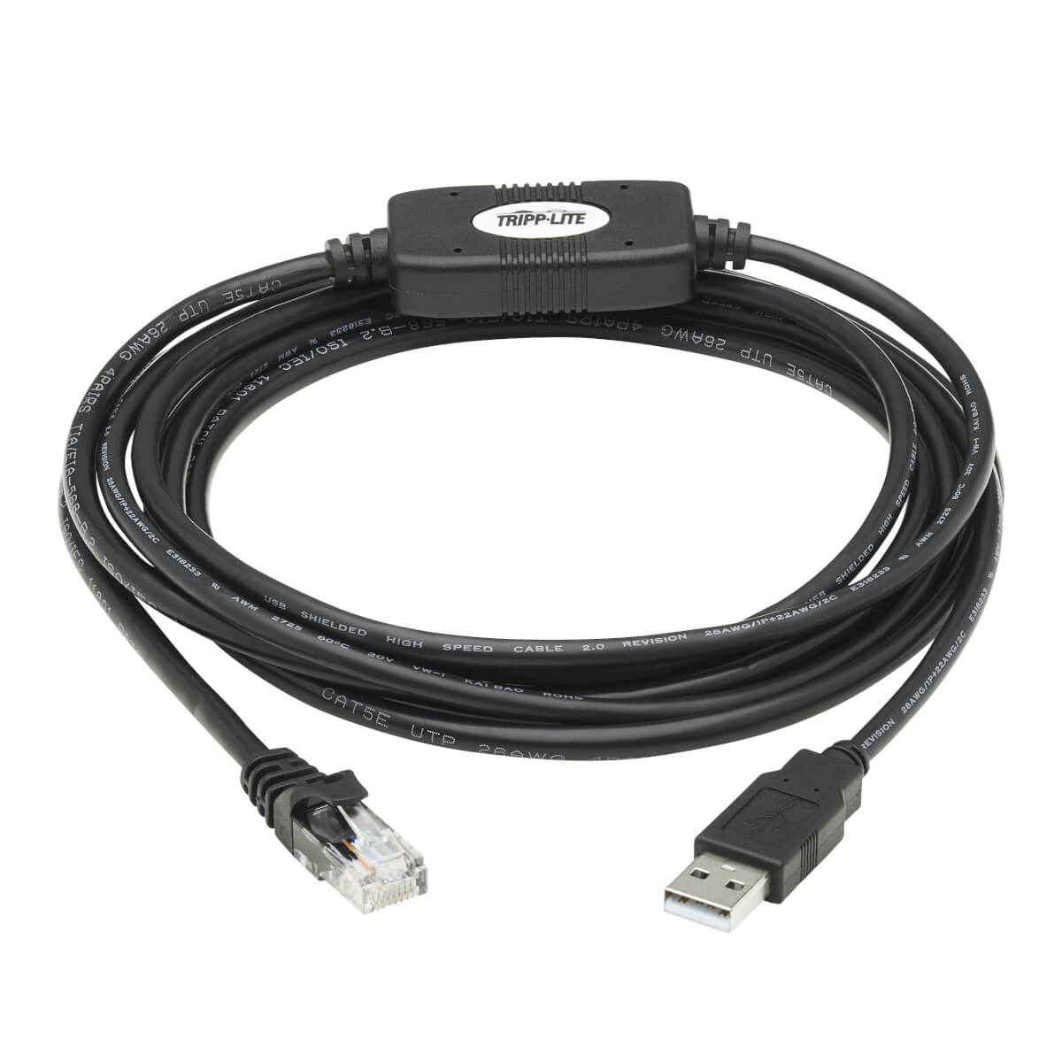 Tripp USB Type-A to RJ45 Rollover Console Cable, M/M, Black - 10 ft. - Kabel seriell - USB (M)