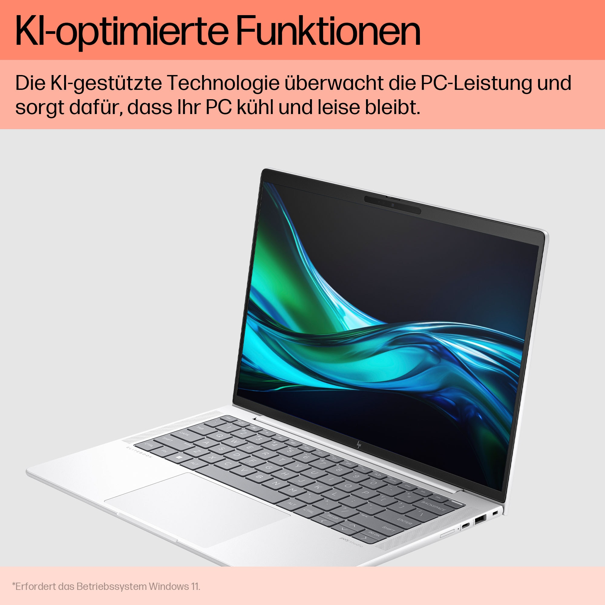 HP EliteBook 1040 G11 Intel Core Ultra 7 155H Laptop 35.6 cm (14) WUXGA 16 GB LPDDR5x-SDRAM 512 GB SSD Wi-Fi 7 (802.11be) Windows 11 Pro Silver