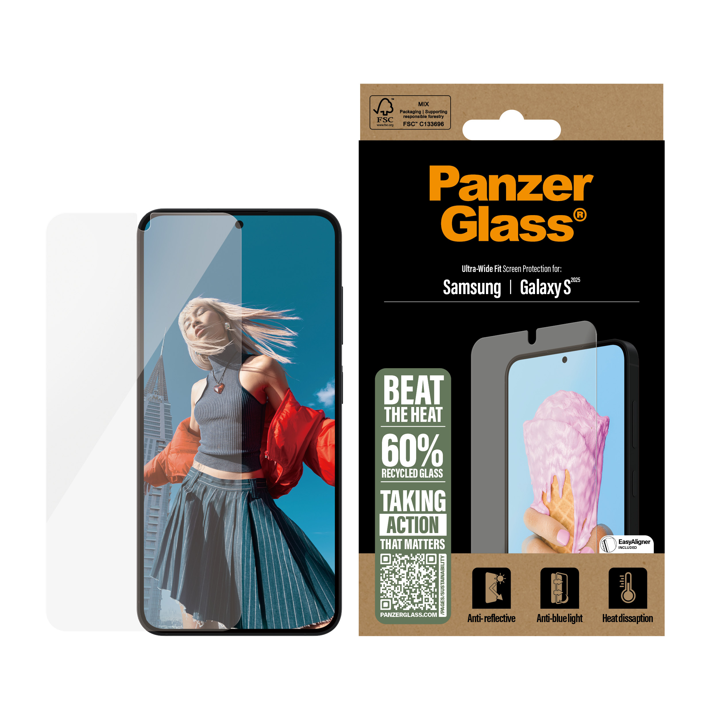PanzerGlass  All-in-One Screen Protector Samsung Galaxy S 2025 | Ultra Wide Fit