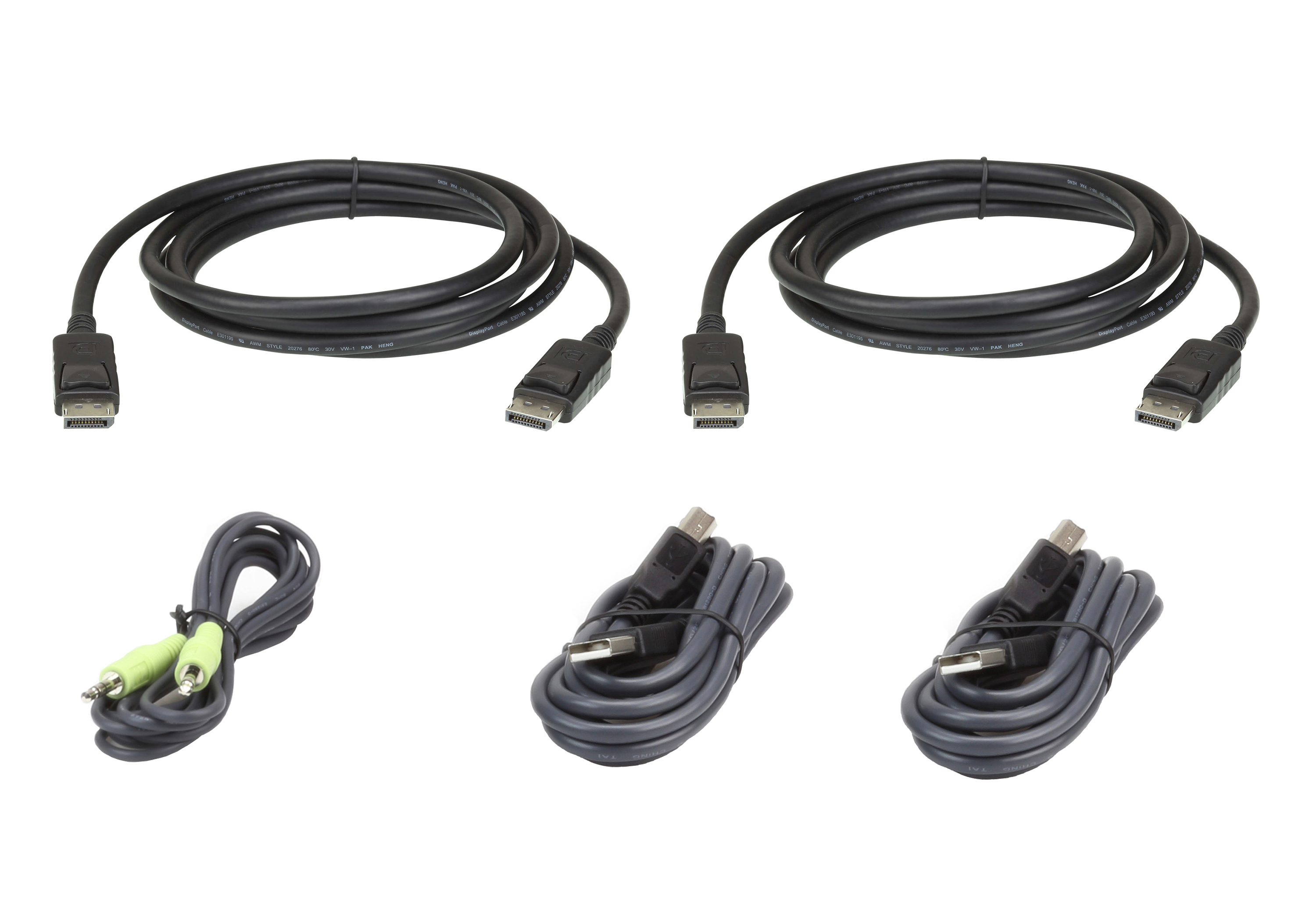 ATEN Kit de cable para KVM seguro DisplayPort dual display USB de 1,8 m