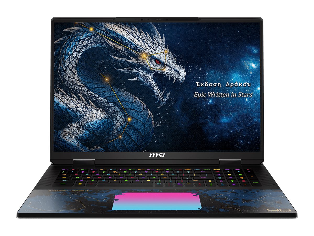 MSI Titan 18 HX A2WJ-1218 - Dragon Edition Draco Epic - Intel Core Ultra 9 290HX Plus / 2.7 GHz - Win 11 Home - GeForce RTX 5090 - 96 GB RAM - 2 TB SSD NVMe + 2 TB M.2 2280 SSD NVM Express (NVMe)