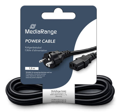 MediaRange MRCS345 c�ble �lectrique Noir 1,5 m CEE7/7 IEC C13