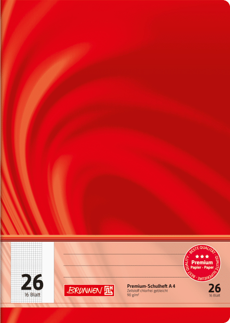 Brunnen 10-4472602 quaderno per scrivere A4 16 fogli Rosso