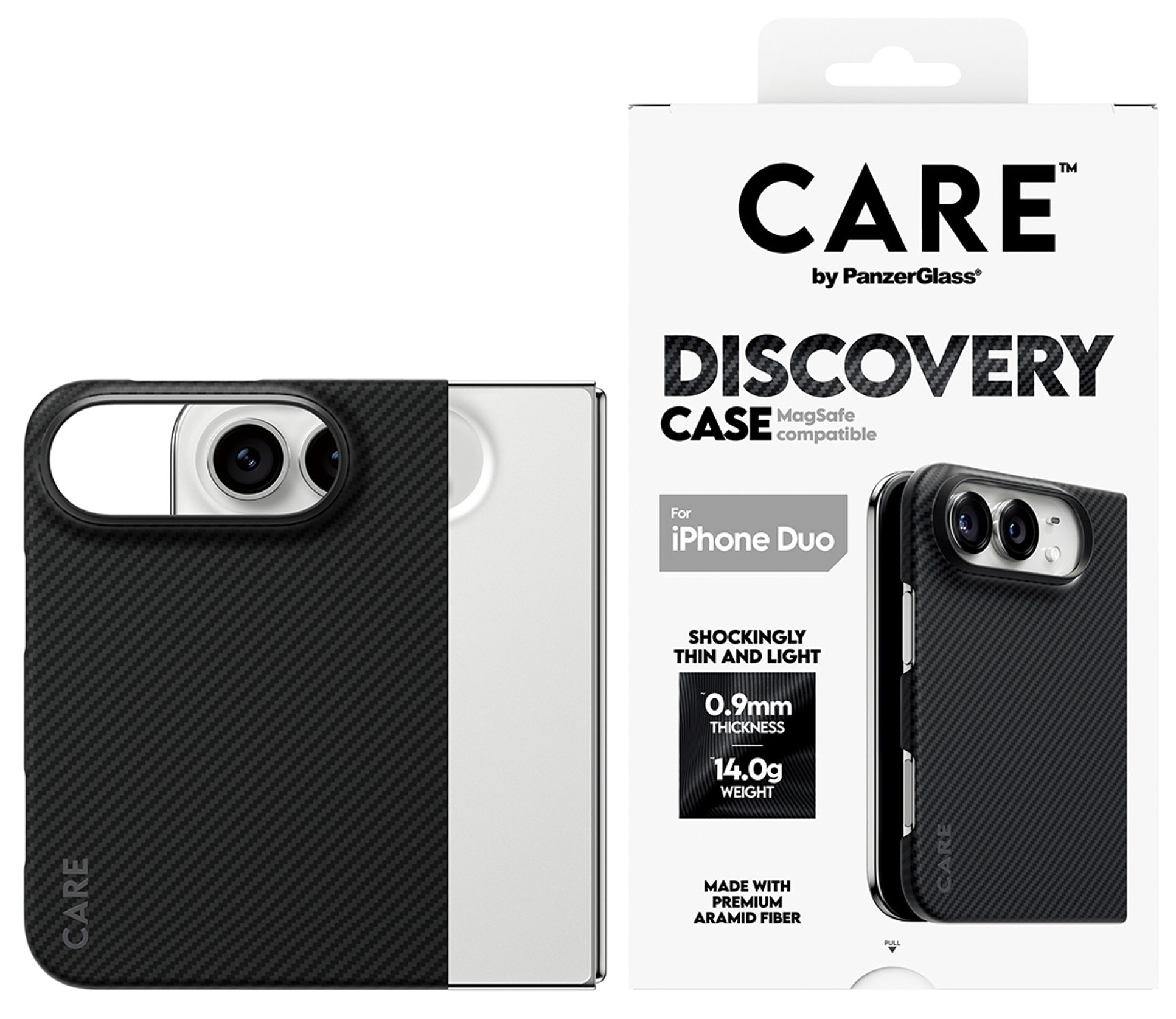PanzerGlass CARE Discovery Case Black & Grey w. MagSafe iPhone Duo