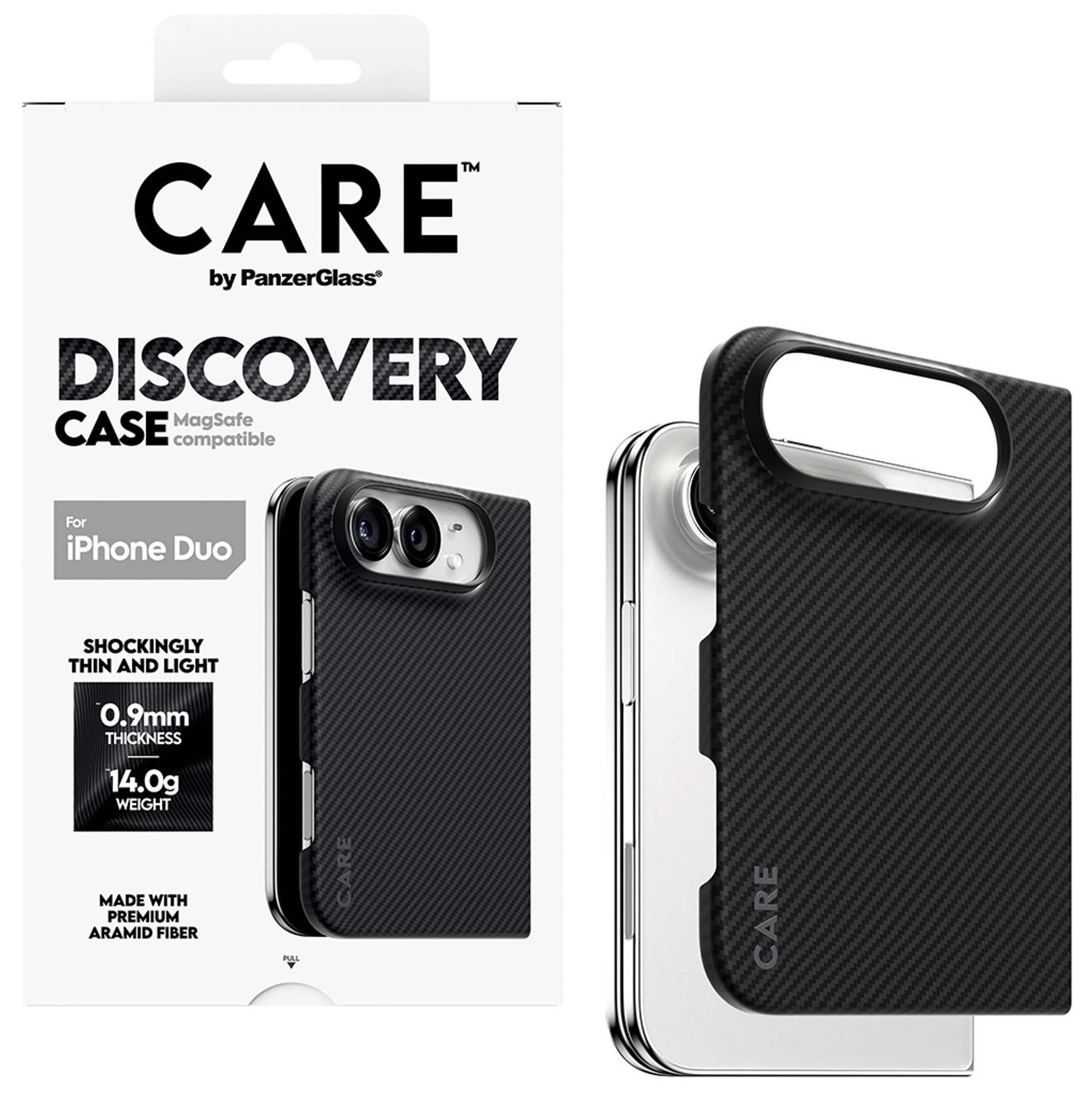 PanzerGlass CARE Discovery Case Black & Grey w. MagSafe iPhone Duo