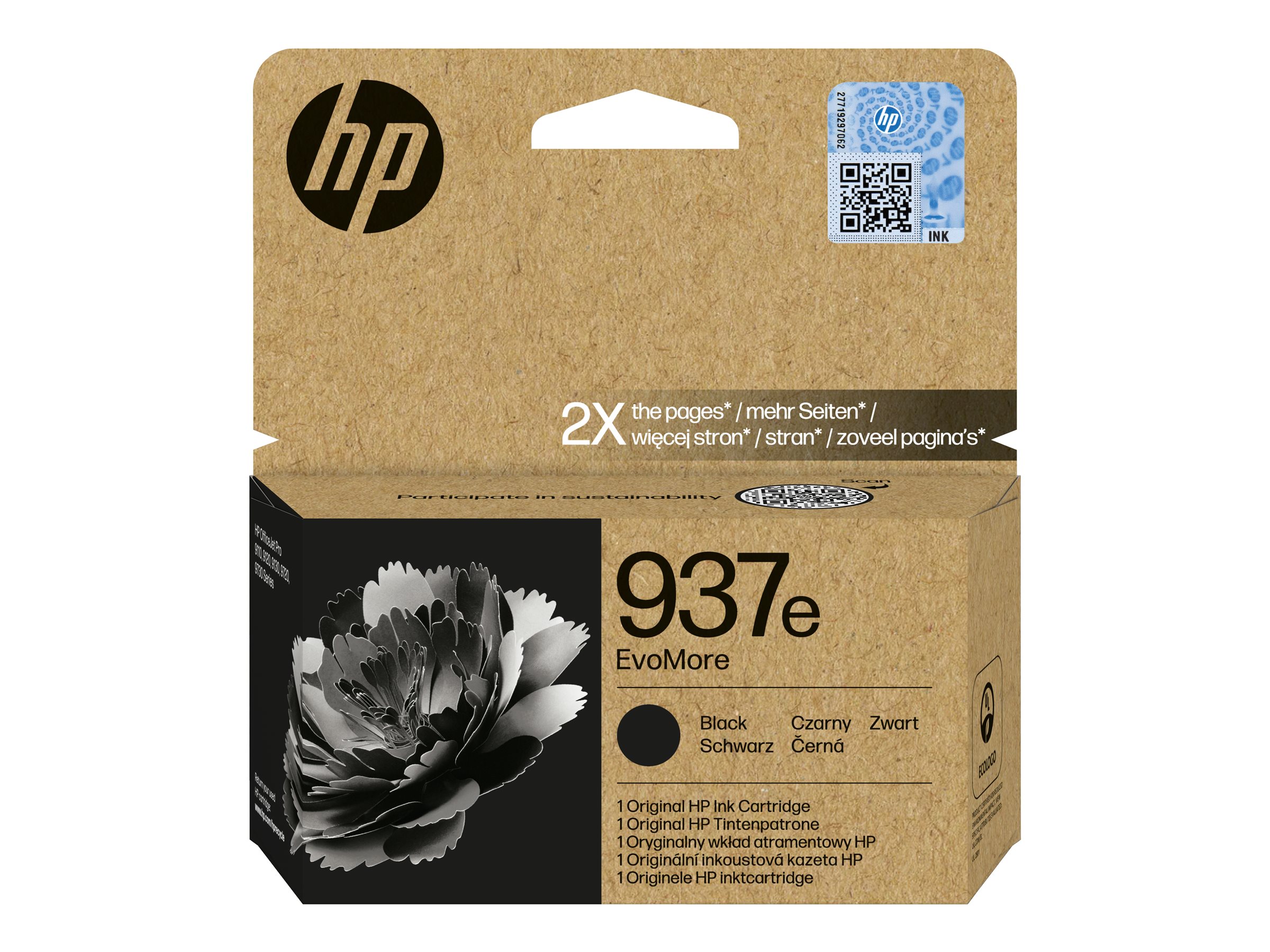 HP 937e Cartouche d encre authentique Noir EvoMore
