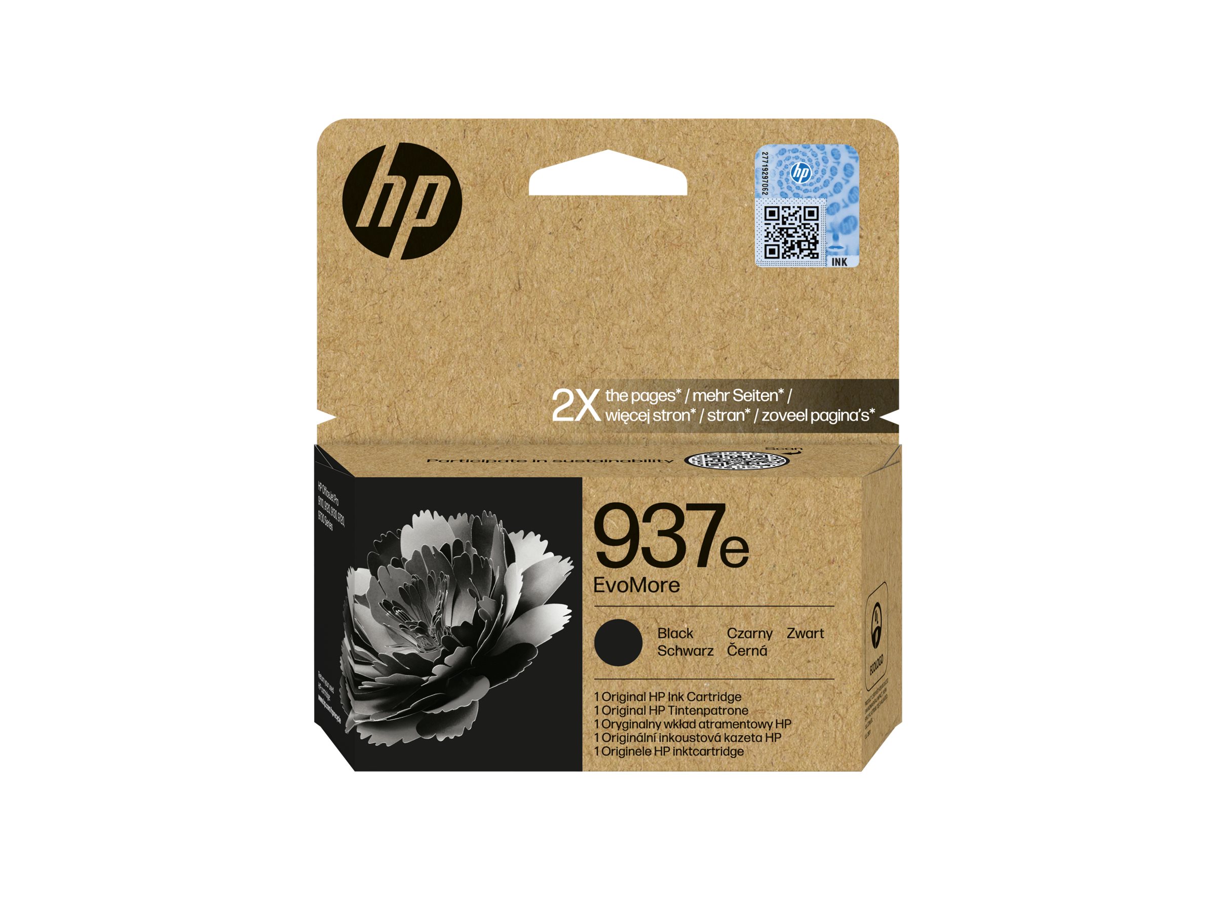 HP 937e EvoMore Black Original Ink Cartridge
