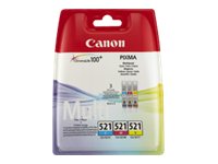 Canon CLI-521 C/M/Y Multi pack - 3er-Pack - Gelb, Cyan, Magenta