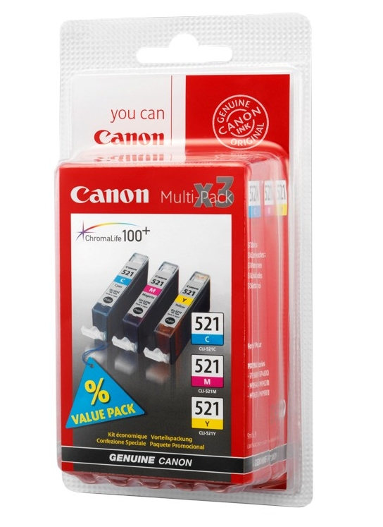 Canon CLI-521 C/M/Y ink cartridge 3 pc(s) Original Cyan, Magenta, Yellow