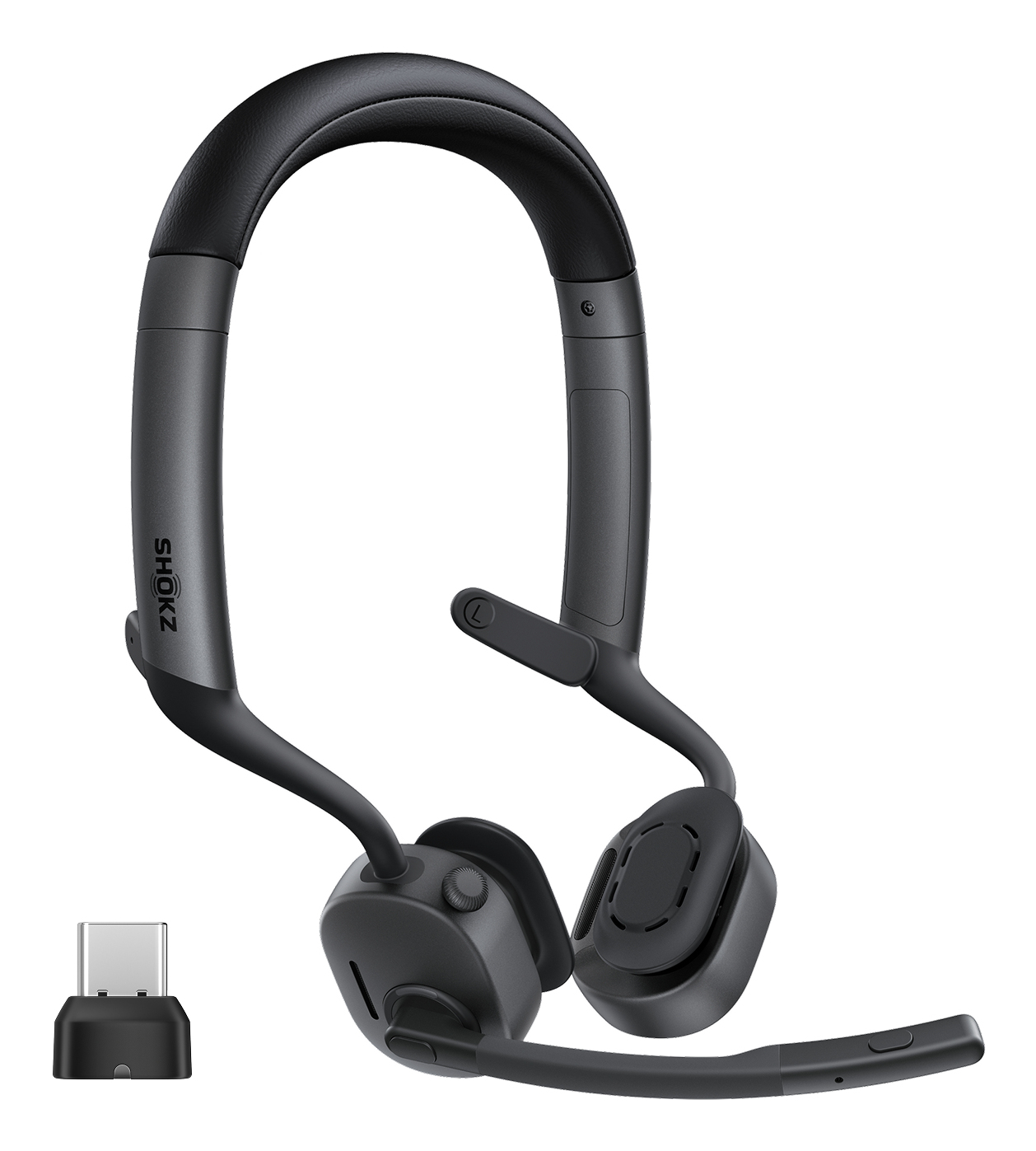 SHOKZ OpenMeet2 UC Casque Sans fil Open-ear Bureau/Centre dappels Bluetooth Noir