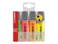 STABILO BOSS ORIGINAL - Textmarker - fluoreszierend orange, fluoreszierend gelb, fluoreszierend gr�n, fluoreszierend rosa - wasserbasierte Tinte - 2-5 mm (Packung mit 4)