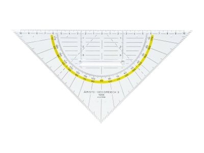 Aristo AR 1555/2 - Geodreieck Hypotenuse-Laenge 225 mm mit Griff