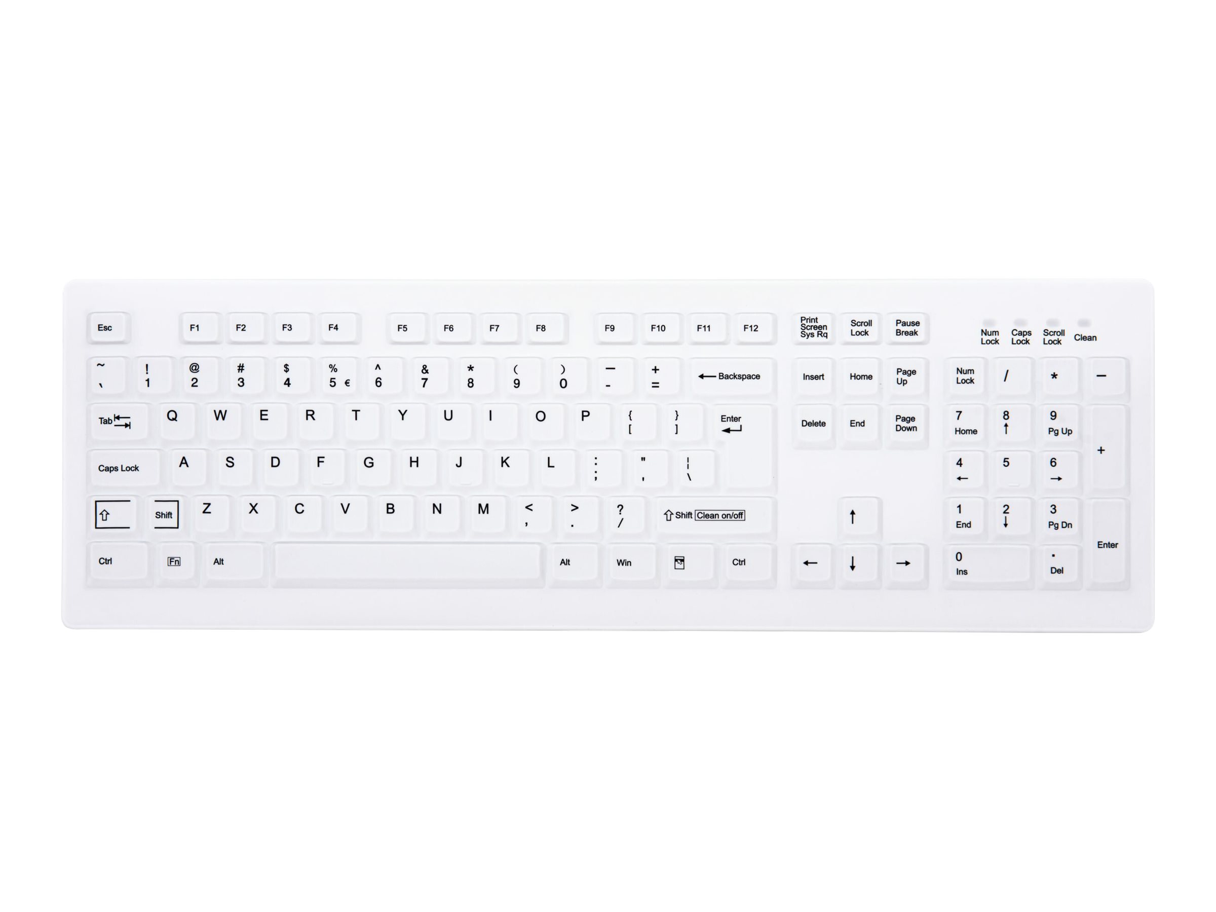 CHERRY AK-C8100F-FU1-W/US teclado RF inal�mbrico QWERTY Ingl�s de EE. UU. Blanco