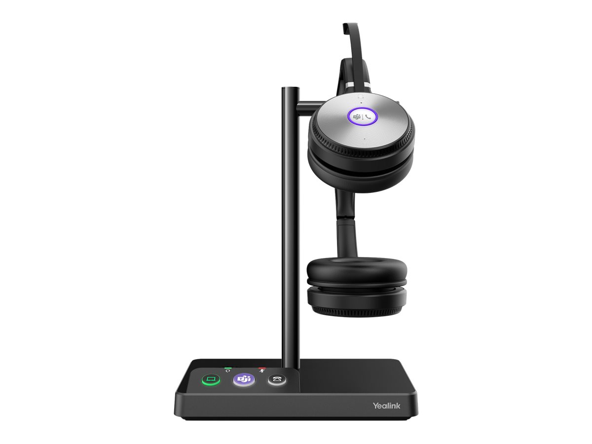 Yealink WH62 Dual Teams Systmes de confrences audio personnelle Sans fil Arceau Bureau/Centre dappels Micro-USB Socle de chargement Noir