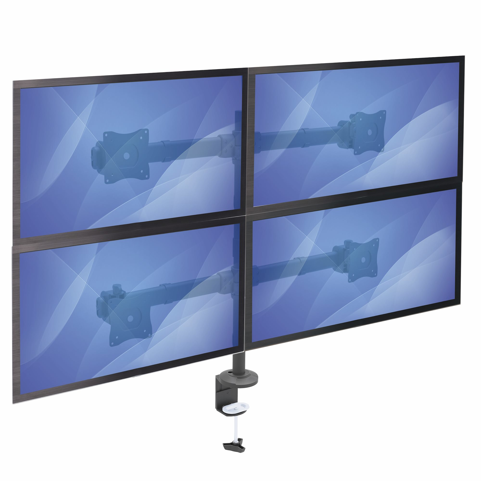 Pied moniteur pour 4 écrans - Articulé - Supports d'écran