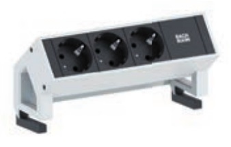 Bachmann DESK 2 multiprise 0,2 m 3 sortie(s) CA Intrieure Noir, Blanc