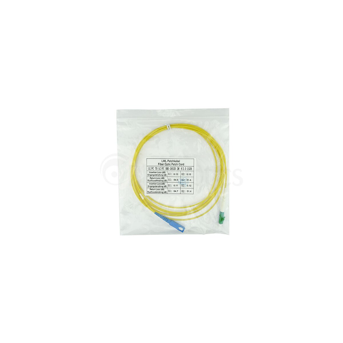 BlueOptics Simplex LWL Patchkabel LC/APC-SC/UPC Singlemode 20 Meter