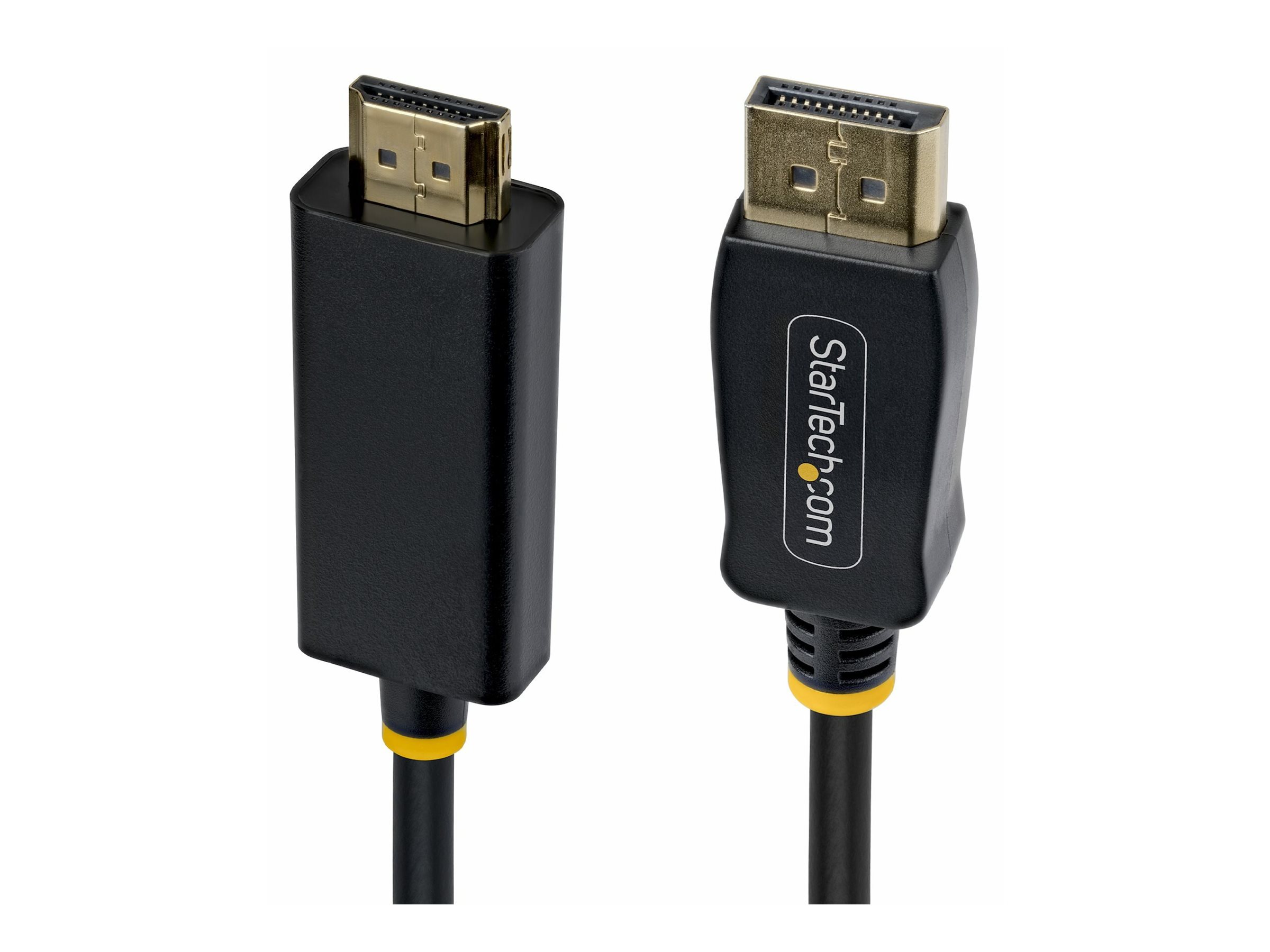 StarTech.com 2m DisplayPort to HDMI Adapter Cable with Gripping Connectors, 4K 60Hz, HDR, Uni-Directional DP to HDMI Video Converter, DP Desktop to HDMI Monitor