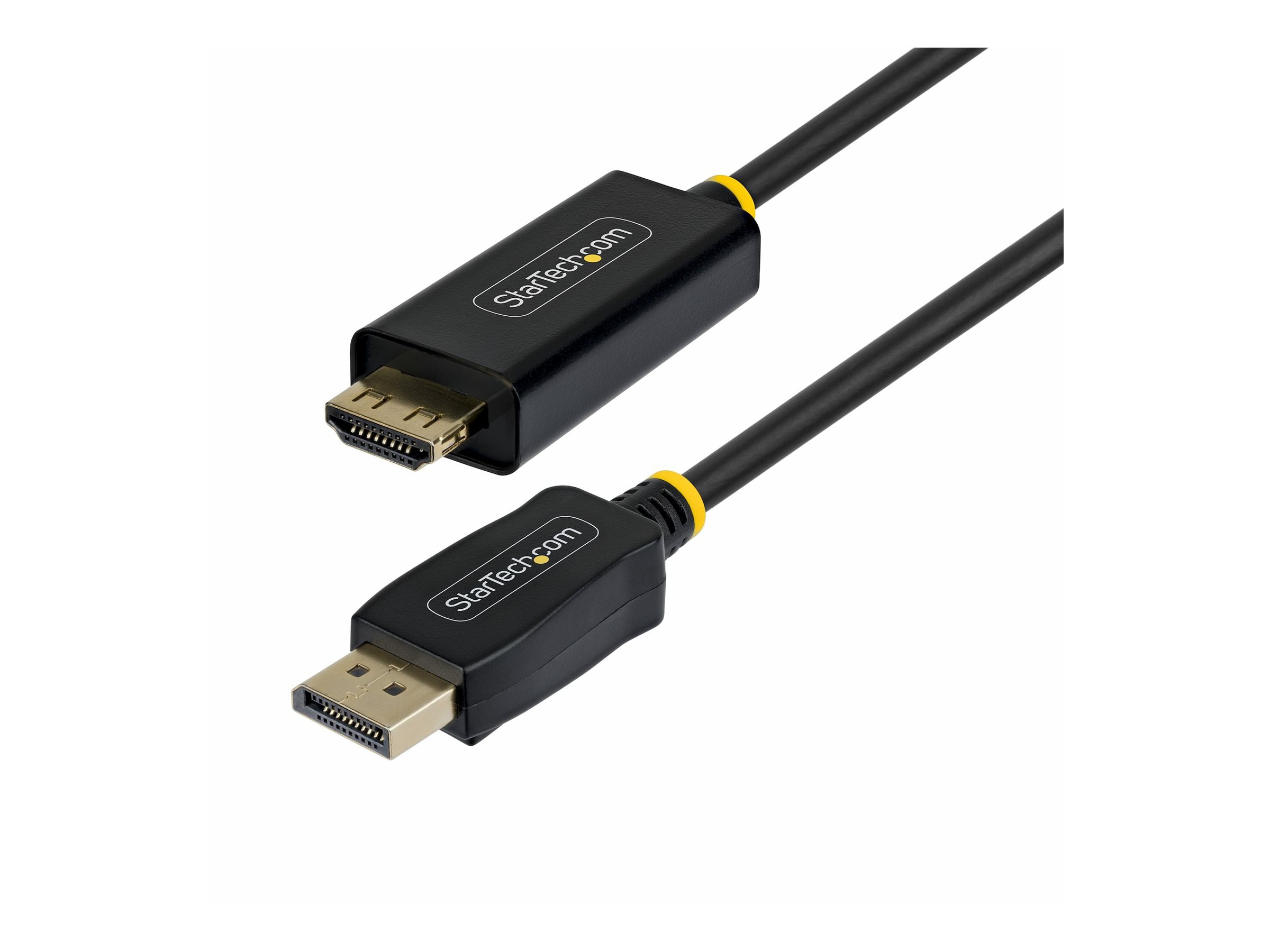 StarTech.com 2m DisplayPort to HDMI Adapter Cable with Gripping Connectors, 4K 60Hz, HDR, Uni-Directional DP to HDMI Video Converter, DP Desktop to HDMI Monitor
