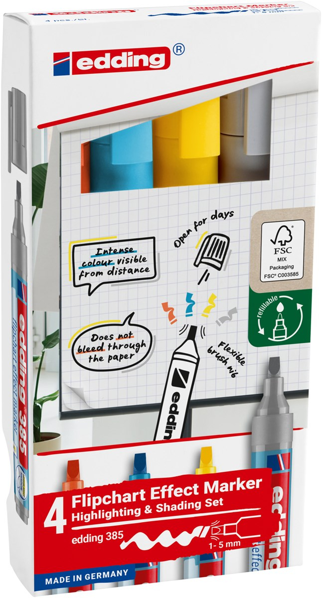 EDDING 385 Flipchart-Marker 1.0 - 5.0 mm farbsortiert