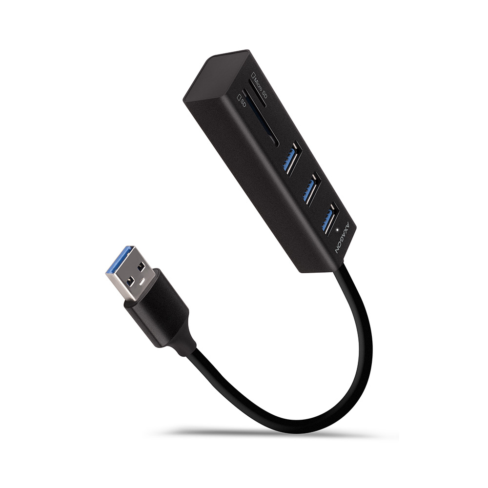 AXAGON HMA-CR3A Multiport-Hub USB 3.0 Typ A Gbit-LAN 3x USB-A SD microSD