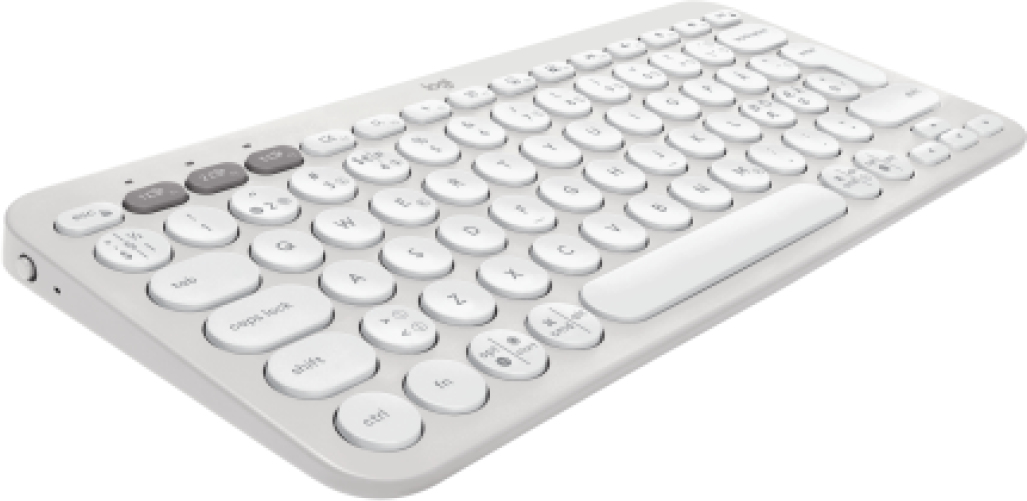 Logitech Pebble Keys 2 K380s teclado Universal RF Wireless + Bluetooth QWERTY Dans, Finlands, Noruego, Sueco Blanco