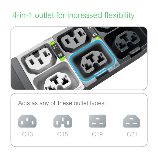 APC NetShelter Rack PDU Advanced unidad de distribucin de energa (PDU) 40 salidas AC 0U Negro