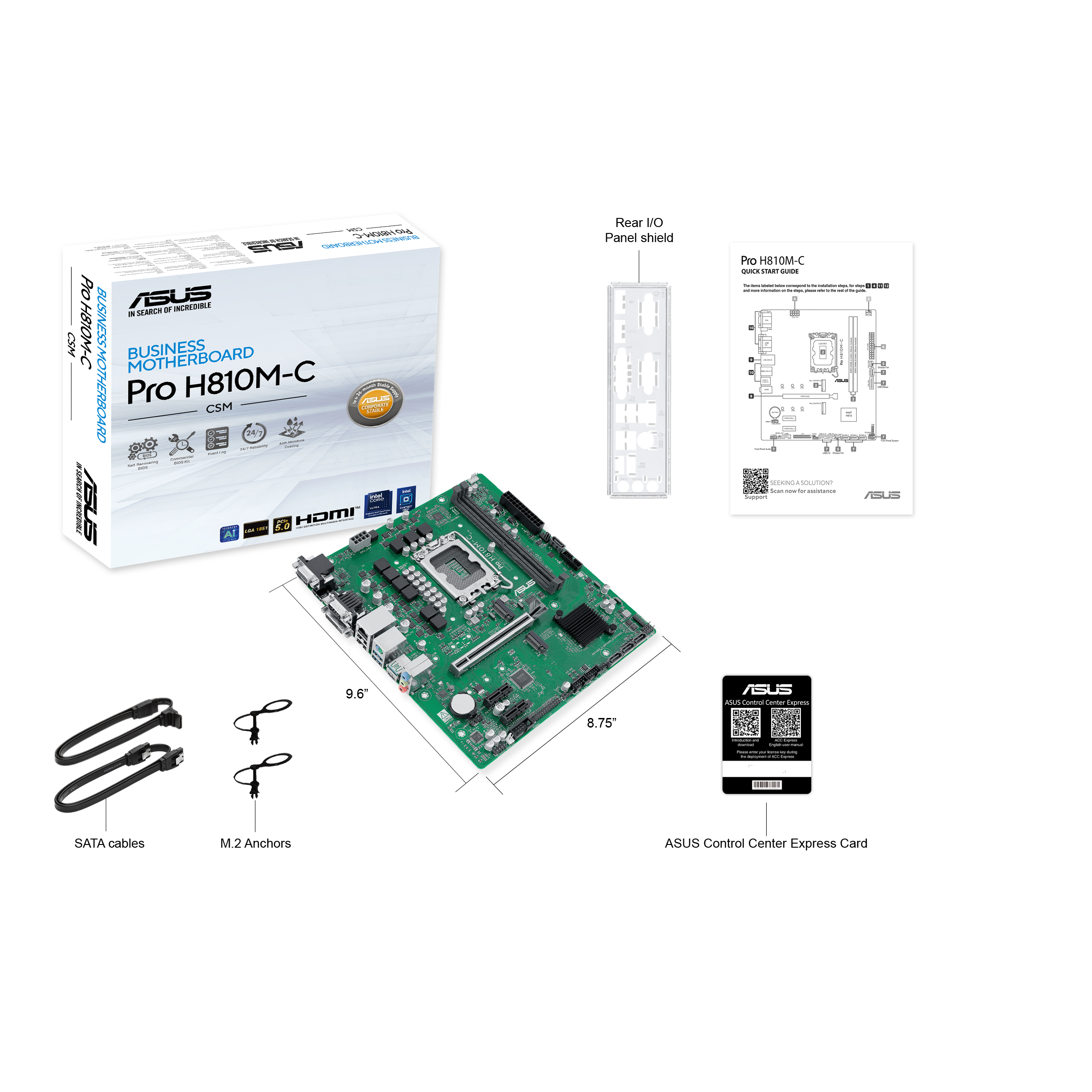ASUS PRO H810M-C-CSM Intel H810 LGA 1851 (Socket V1) micro ATX