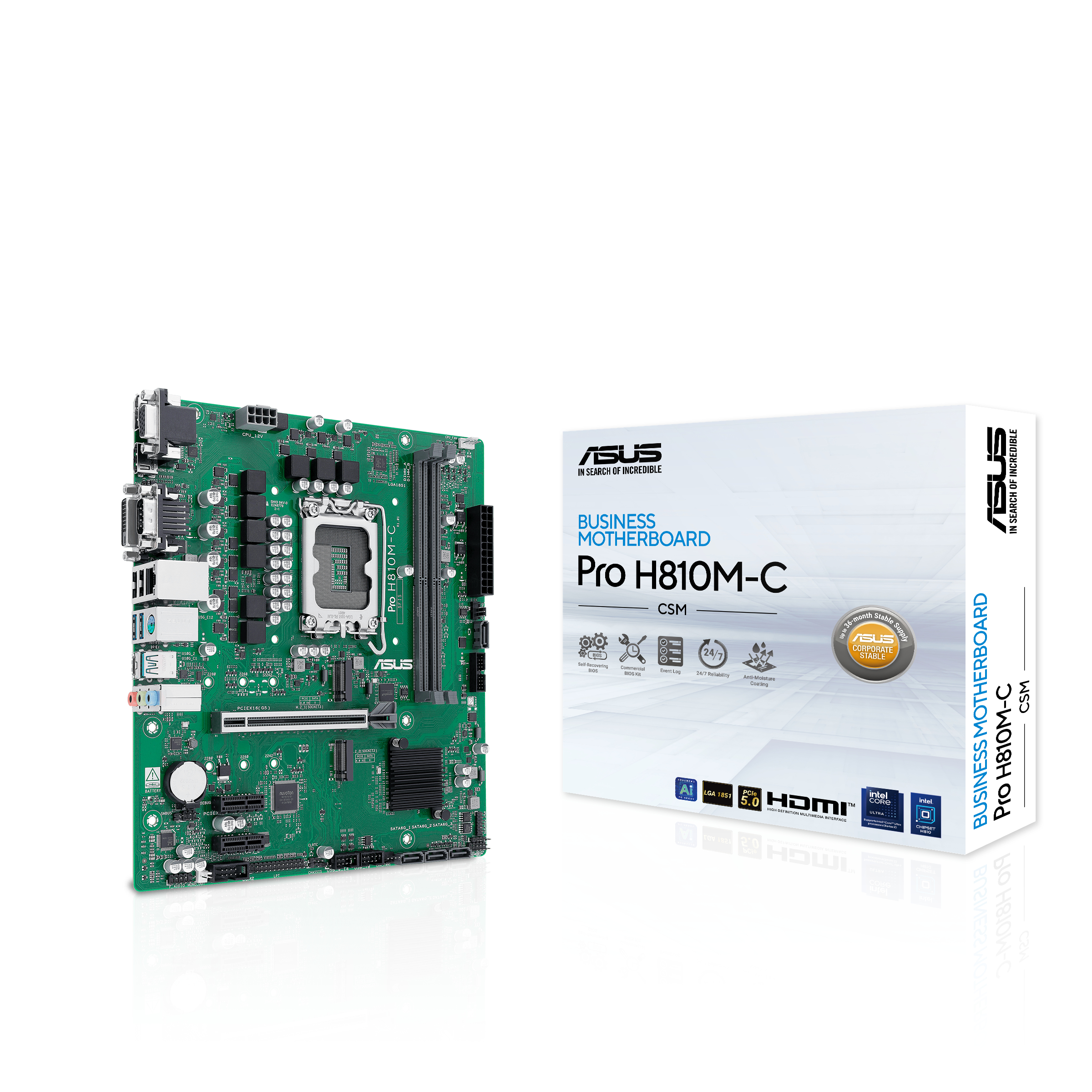 ASUS PRO H810M-C-CSM Intel H810 LGA 1851 (Socket V1) micro ATX