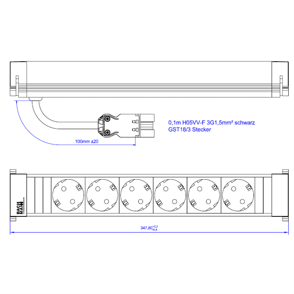 Bachmann POWER FRAME 6xCEE7/3 916.1134