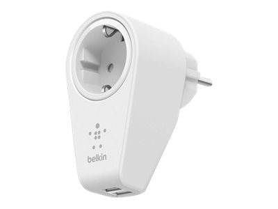 Belkin BOOST UP 2-Port Swivel Charger + Outlet - Netzteil - 12 Watt - 2.4 A - 3 Ausgabeanschlussstellen (CEE 7/7, 2 x USB)