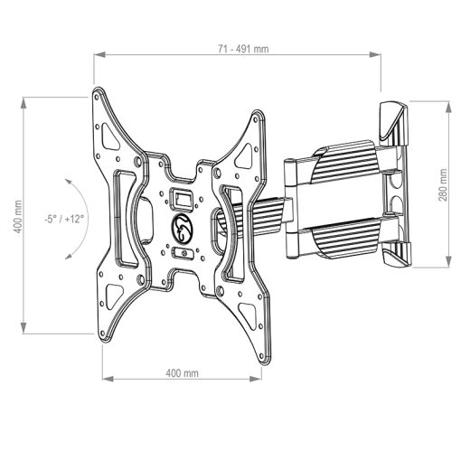 Hagor 8428 TV mount/stand 127 cm (50) Black