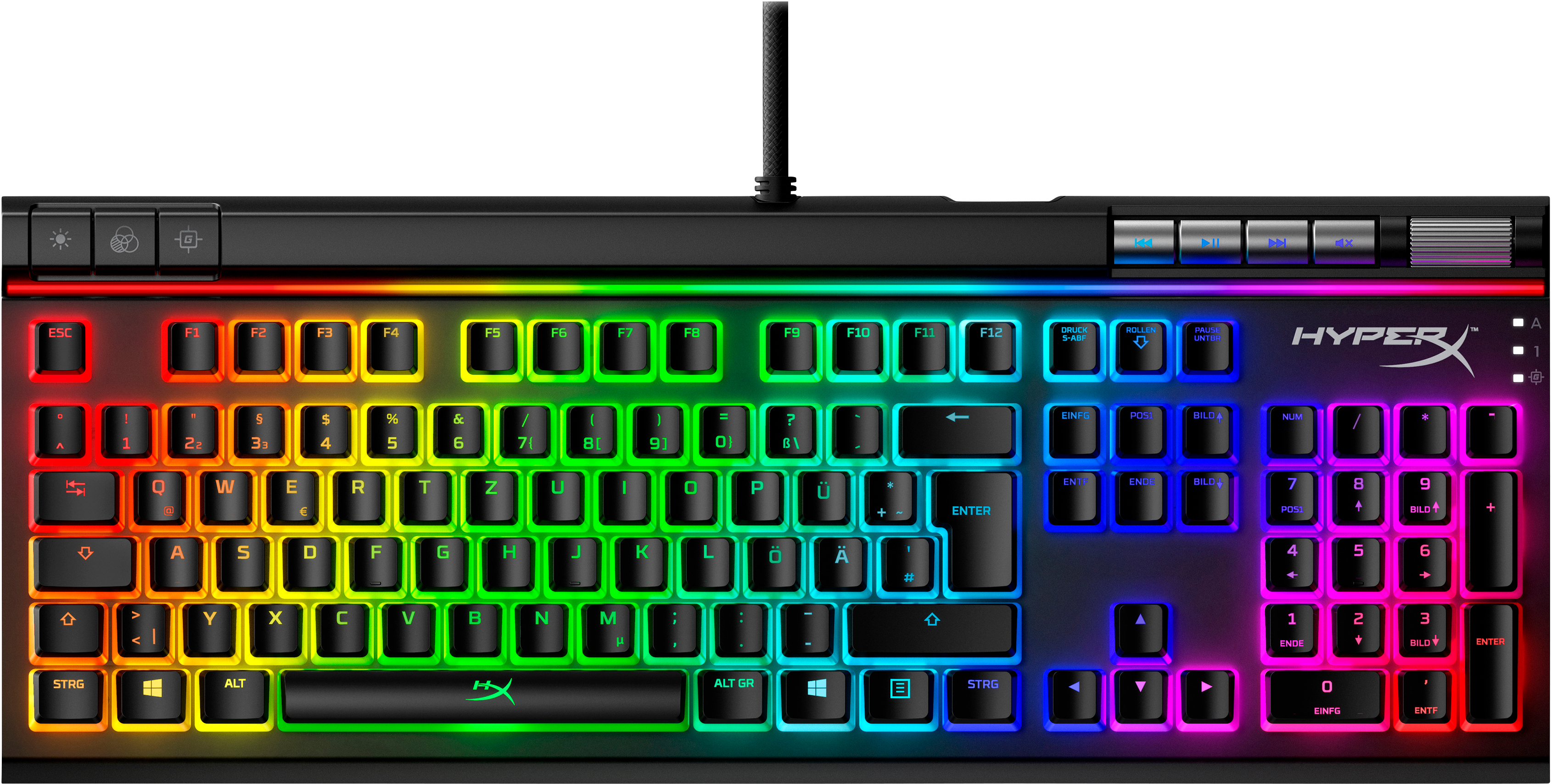 HyperX Pudding Keycaps - Full Key Set - ABS - Black (DE Layout) - Tastaturkappe - ABS - Schwarz